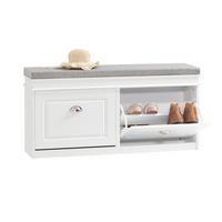 SCHUHBANK Weiß - Weiß, Holzwerkstoff (104/52/24cm) - SoBuy