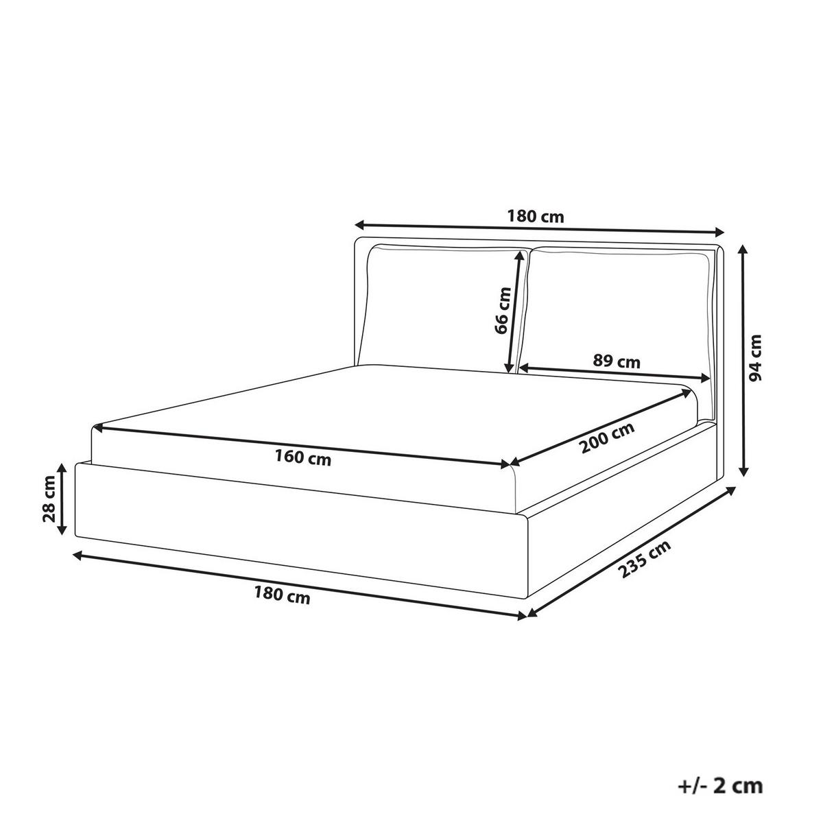 WASSERBETT 160/200 cm Cremeweiß Bajonna - Schwarz/Weiß, Textil (160/200cm) - Beliani