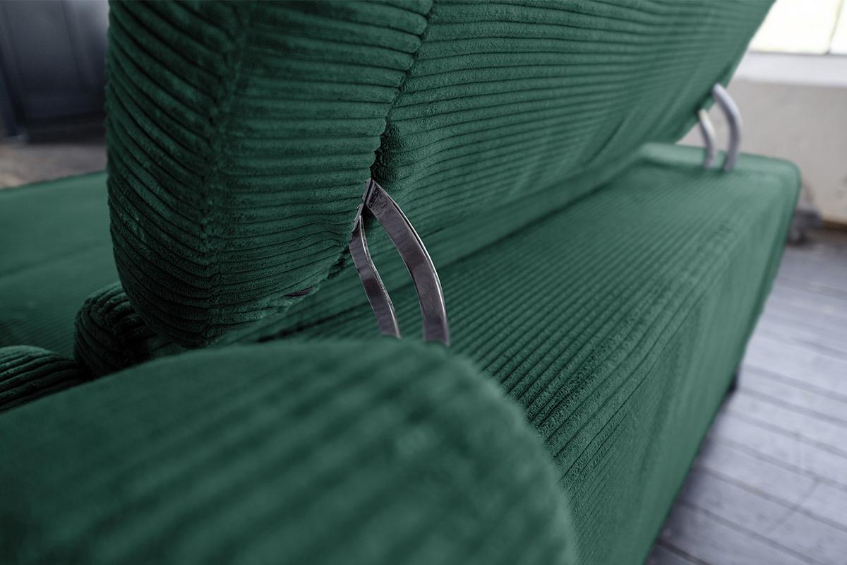 ECKSOFA LAISKA Smaragdgrün Cord Relaxfunktion - Smaragdgrün/Schwarz, Textil/Metall (282/177cm) - KAWOLA