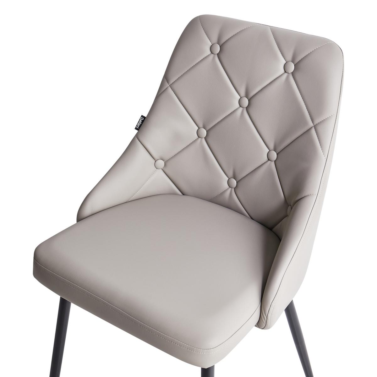 ESSZIMMERSTUHL 2er-Set Kunstleder Grau Valerie - Grau, Textil/Metall (49/81/59cm) - Beliani