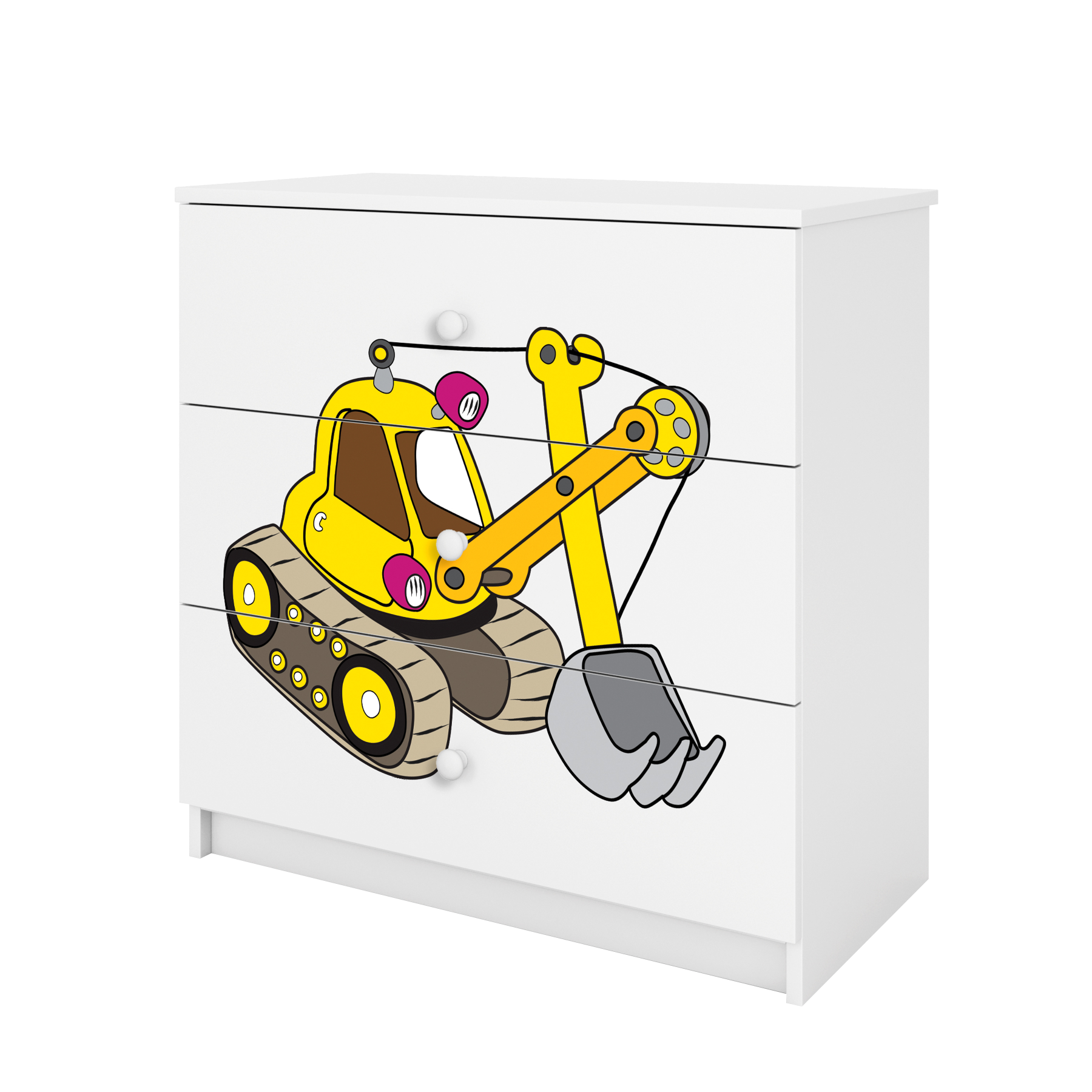 KOMMODE Babydreams Excavator 81/81/41 - Weiß, Holzwerkstoff (81/81/41cm) - RAUMHIRSCH FURNITURE
