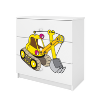 KOMMODE Babydreams Excavator 81/81/41 - Weiß, Holzwerkstoff (81/81/41cm) - RAUMHIRSCH FURNITURE