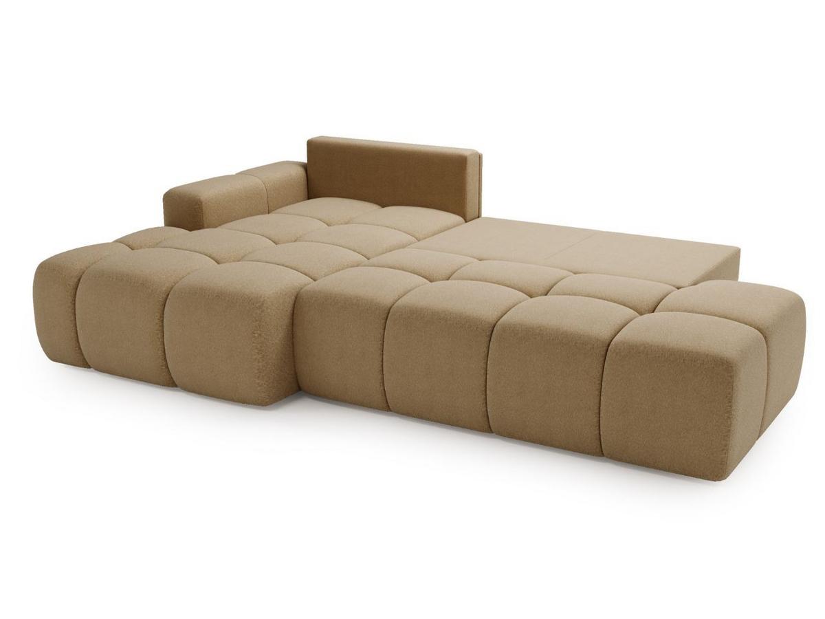 ECKSOFA Montero Bouclé-Stoff Hellbraun Rechts - Hellbraun, Holz/Textil (280/177cm) - Graingold