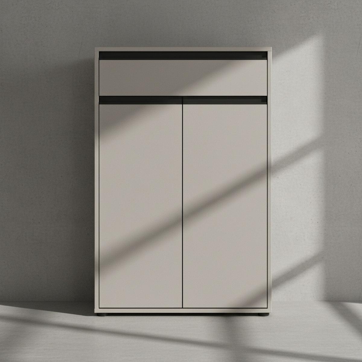BADKOMMODE HAMBURG - Soft-Close & Matt-Optik | Steingrau - Grau, Holzwerkstoff (63/98/34cm) - KADIMA DESIGN
