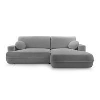 ECKCOUCH L Form Peoni Hellgrau 267/168/87 cm mit Schlaffunktion R - Hellgrau/Schwarz, Kunststoff/Textil (267/168cm) - AX Living