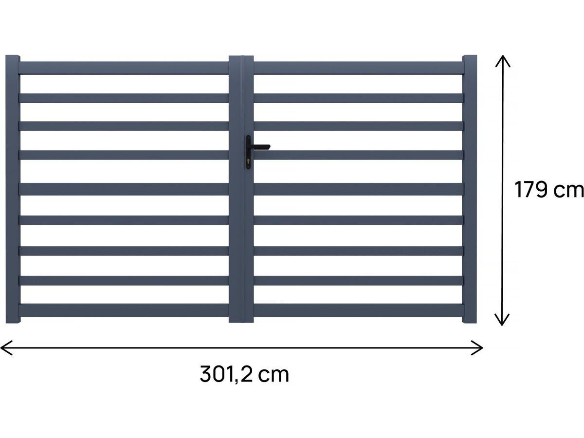 TOR martin Grau - Grau, Metall (300/180/180cm) - Habitat Garten