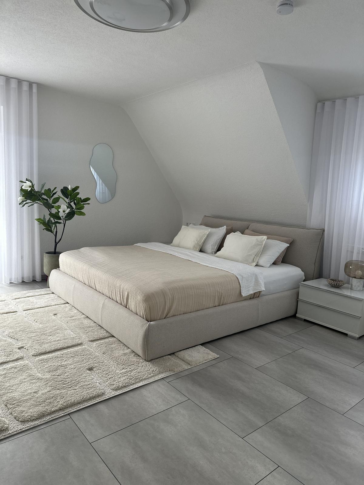 POLSTERBETT mit Lattenrost 180x200 cm Beige Vinay - Sandfarben, Textil (180/200cm) - Beliani