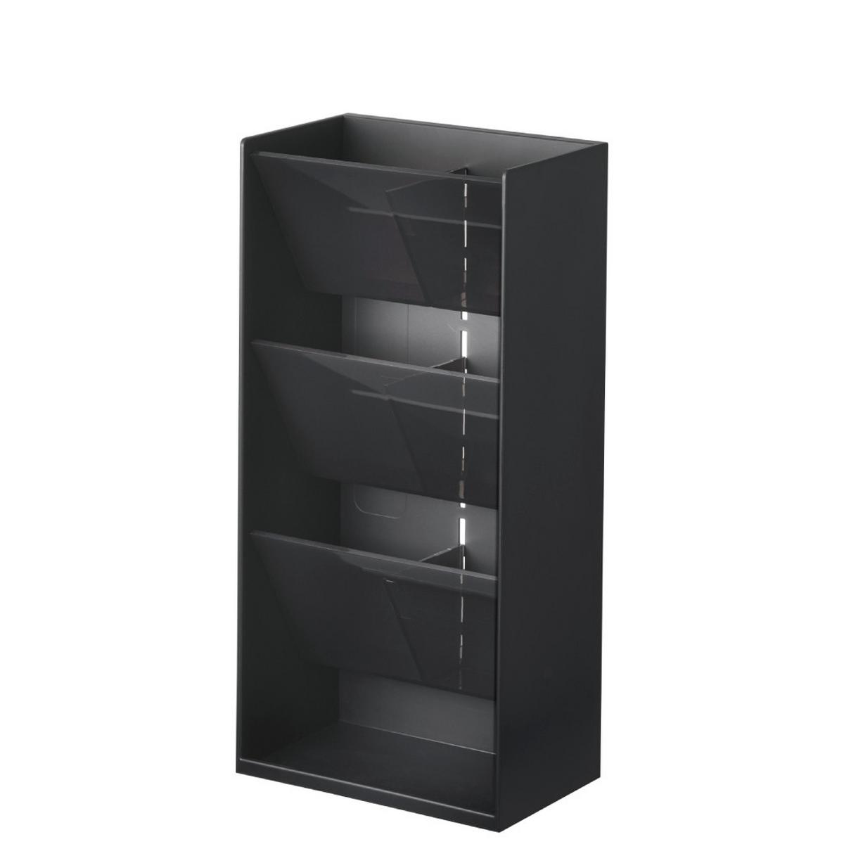 MAKE-UP Aufbewahrungsturm – H25 cm - Schwarz, Kunststoff (7.7/25/8.5cm) - Yamazaki