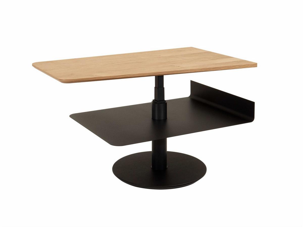COUCHTISCH höhenverstellbar Charil 100x46x60 Furnier Wildeiche/Schwarz - Wildeiche/Schwarz, Holzwerkstoff (100/60/60cm) - 58aufmkessel