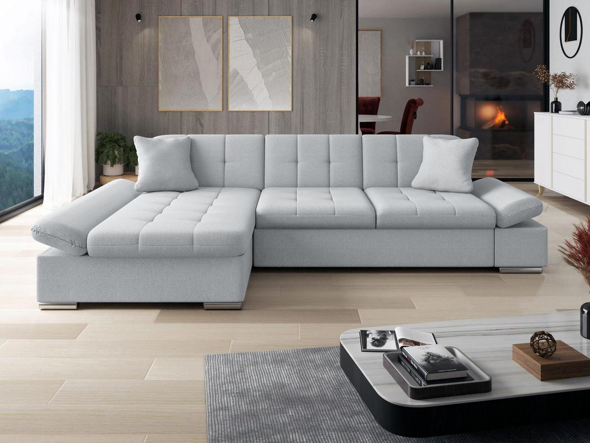 ECKSOFA Montana, Seite: Links - Platinfarben, Holz/Textil (278/161cm) - MIRJAN24