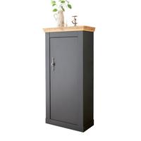 KOMMODE grau, Eiche Wotan, Landhaus 72cm, Highboard mit Soft-Close - Silberfarben/Eiche Wotan, Holzwerkstoff/Kunststoff (72/146/38cm) - Furn.Design