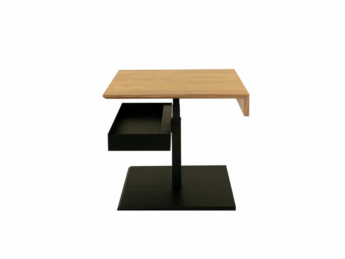 COUCHTISCH höhenverstellbar Codi 70x47x70 Furnier Schwarz/Wildeiche - Wildeiche/Schwarz, Glas (70/70/70cm) - 58aufmkessel