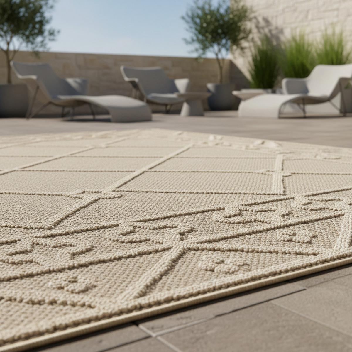 TEPPICH Outdoor IMST in Beige, im Berber-Stil, 160 x 230 cm - Beige, Textil (230/160cm) - KADIMA DESIGN