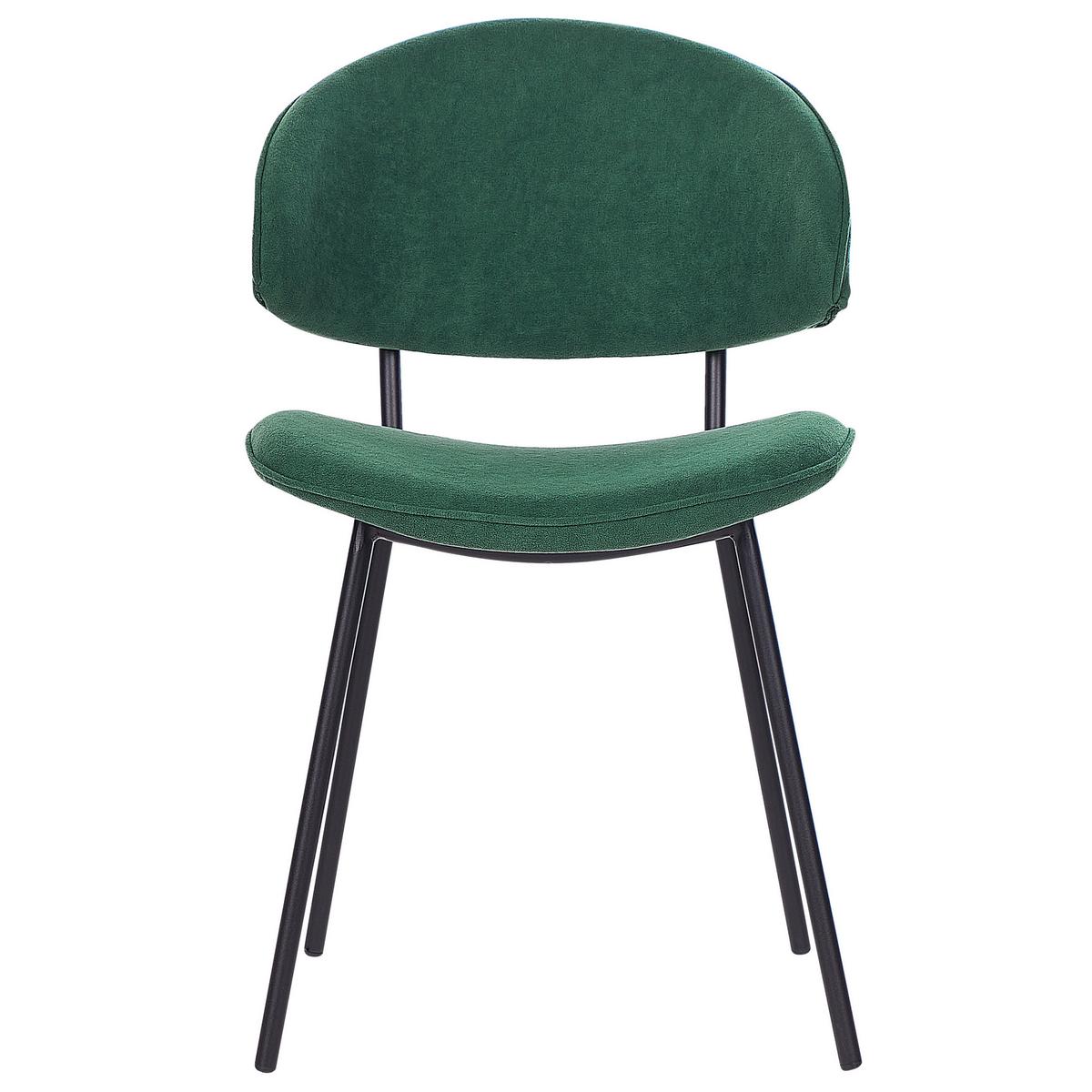 ESSZIMMERSTUHL 2er-Set Polsterbezug Grün Kiana - Grün, Textil/Metall (50/81/59cm) - Beliani