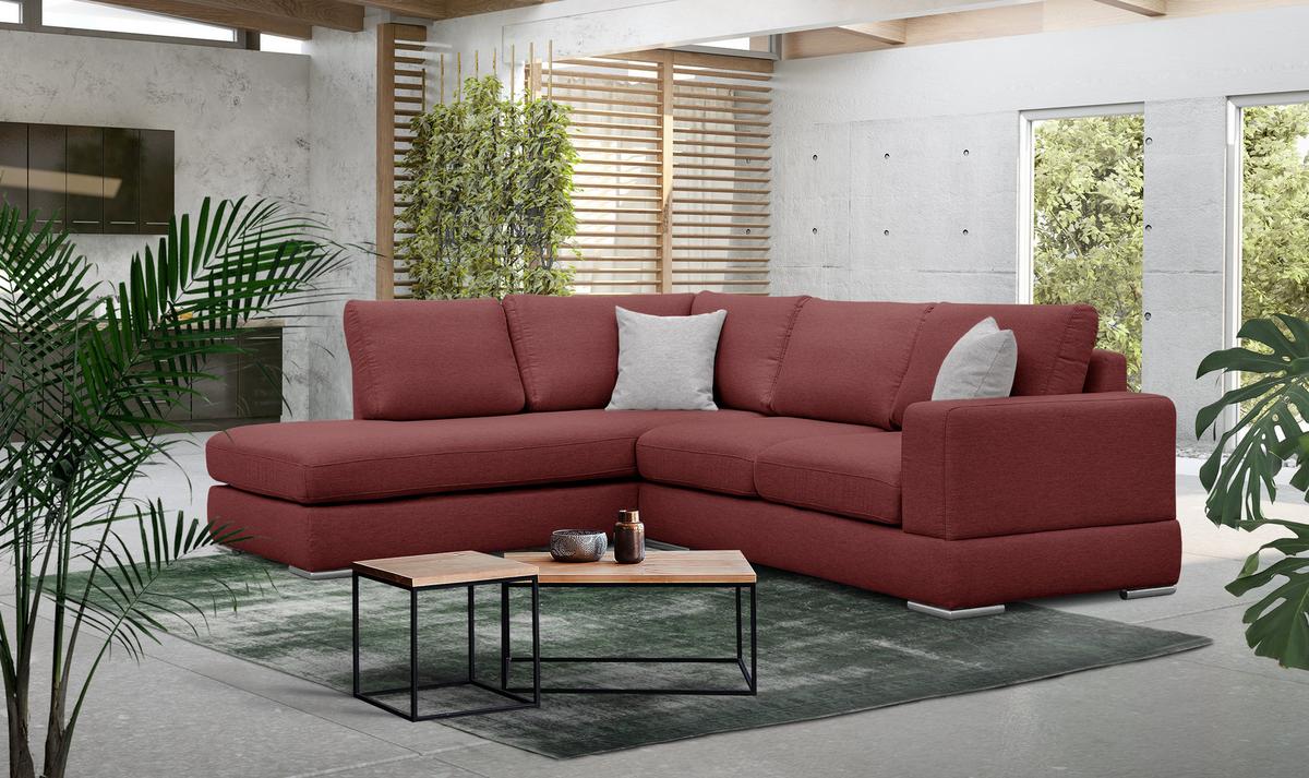 ECKSOFA OTTO 5-Sitzer, bordeaux - Bordeaux, Holzwerkstoff/Textil (219/279cm) - Wozimo