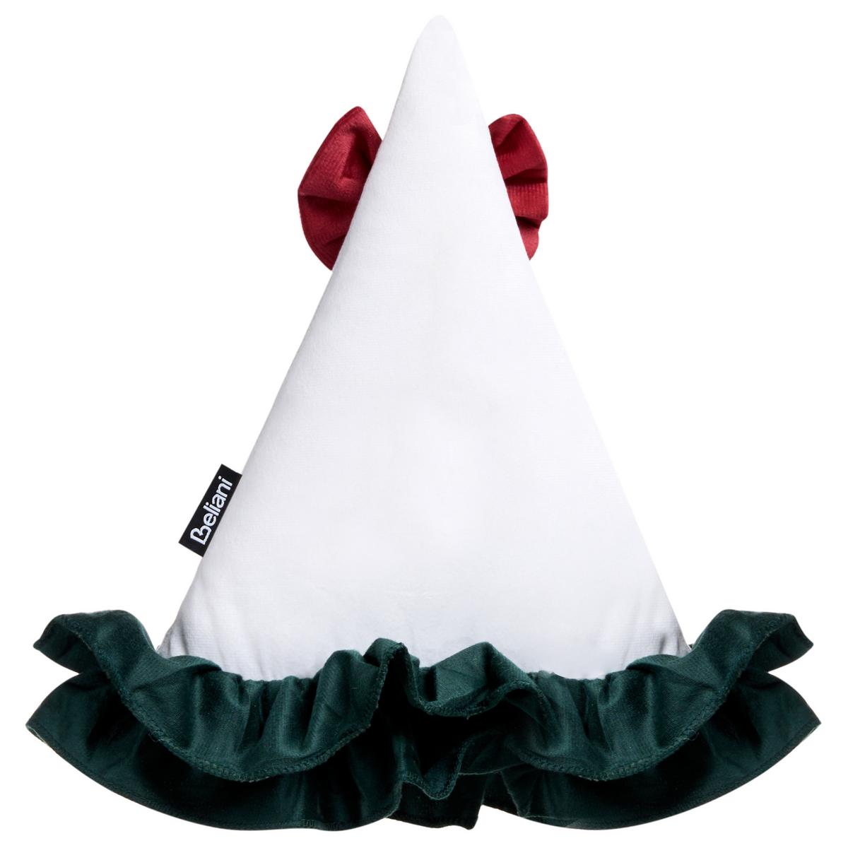 DEKOKISSEN 3er-Set Weiß 30/35 cm Noelnest - Rot/Weiß, Textil (40/40cm) - Beliani