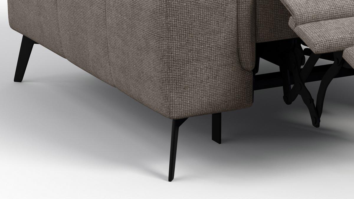 SESSEL FIERO mit Relaxfunktion, taupe - Taupe/Schwarz, Holzwerkstoff/Textil (114/82/103cm) - Wozimo