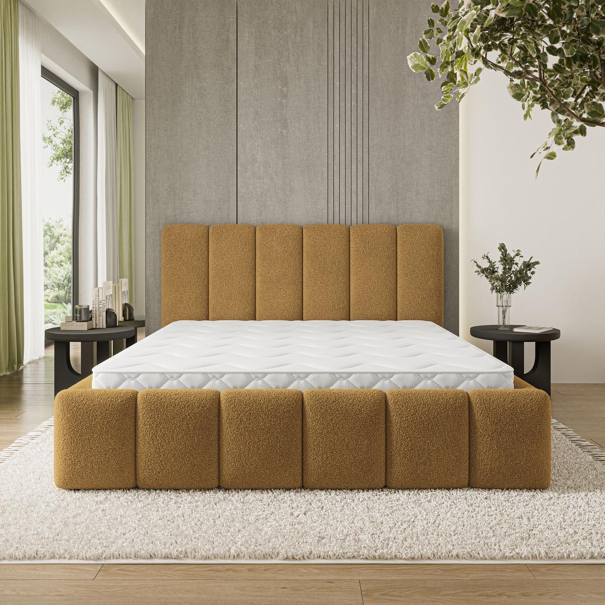 POLSTERBETT ATTORA Q 160x200 cm mit Bettkästen - Orange - Orange, Holz (160/200cm) - MASSENO