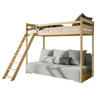 BETT 90/200 Orlane Holz und Grau - Grau, Holz (90/200cm) - Petits-meubles