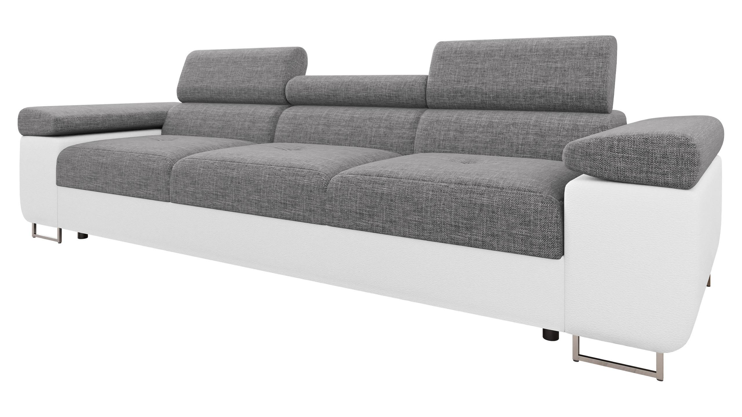 SOFA Torezio 3 - Weiß, Holz/Textil (263/90/102cm) - MIRJAN24