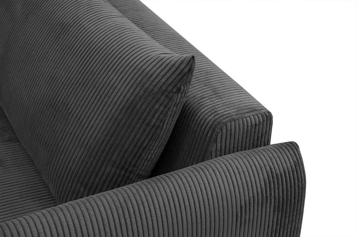ECKSOFA TAUER 5-Sitzer, dunkelgrau - Dunkelgrau/Schwarz, Holzwerkstoff/Kunststoff (292/174cm) - Wozimo