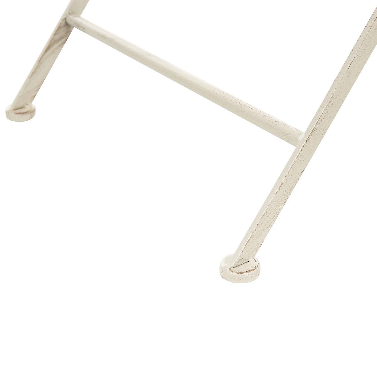 GARTENTISCH cm Metall Cremeweiß Bivio - Weiß, Metall (90/90/74cm) - Beliani