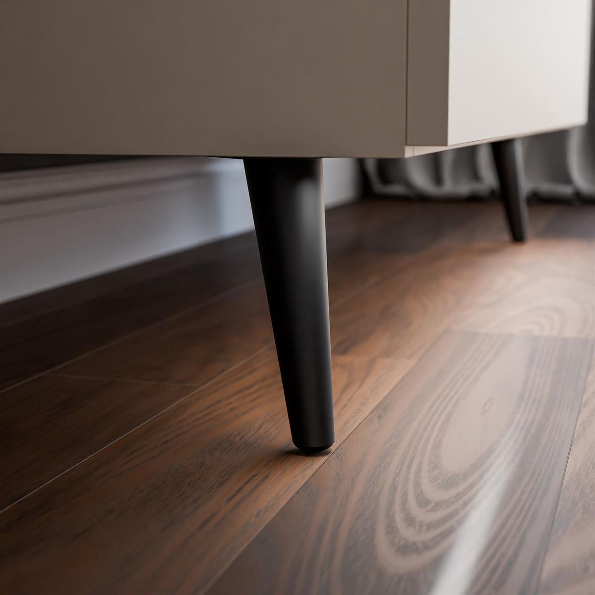 KOMMODE LINA KASCHMIR 95 LED auf hohen Beinen Schwarz - Kaschmir, Holzwerkstoff (95/90/40cm) - Lookway