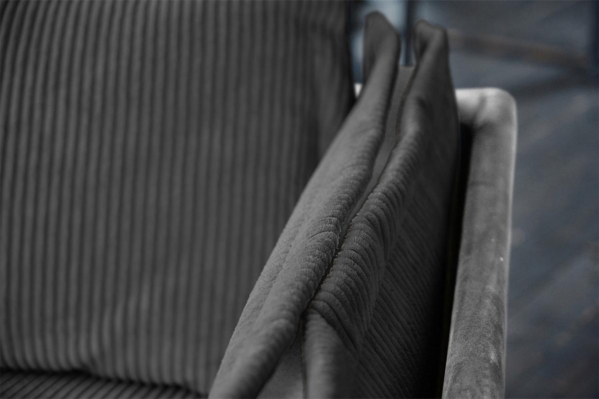 ECKSOFA QUENYA Grau Velvet - Dunkelgrau/Schwarz, Textil (294/184cm) - KAWOLA