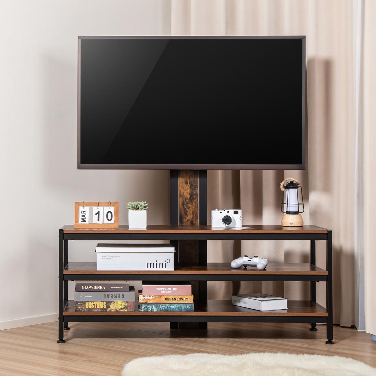 TV-HALTERUNG Stockholm - Wildeiche/Schwarz, Holzwerkstoff/Metall (120/108/40cm) - pro.tec