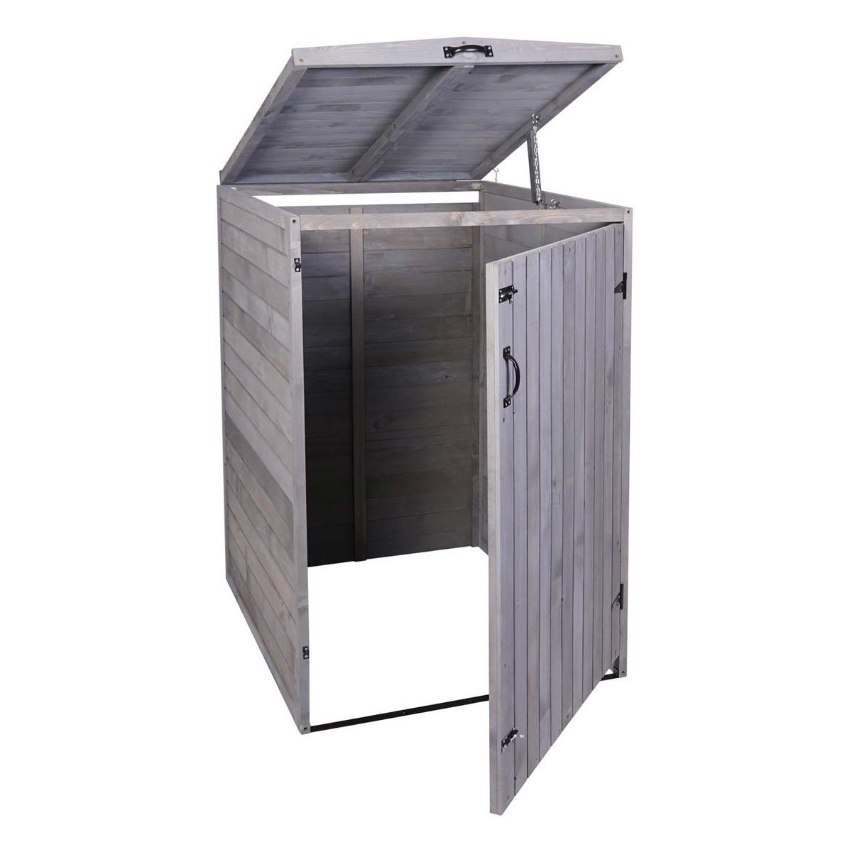 1ER-/2ER-MÜLLTONNENVERKLEIDUNG Anthrazit, Grau - Anthrazit/Grau, Holz (79/126/98cm) - MCW