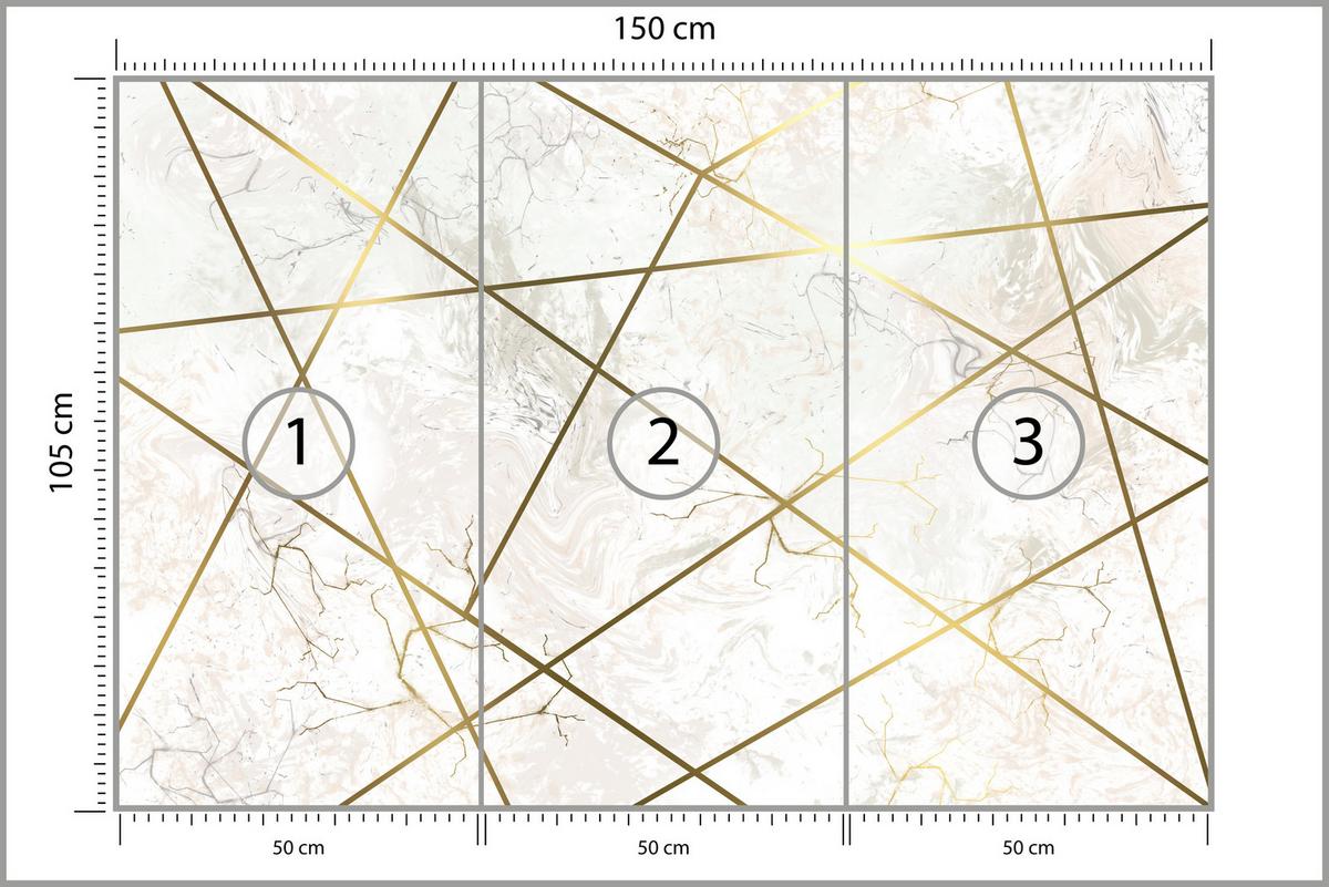 FOTOTAPETE Marmor Linien Abstraktion 150x105 - Gelb/Beige, Papier (150/105cm) - Muralo