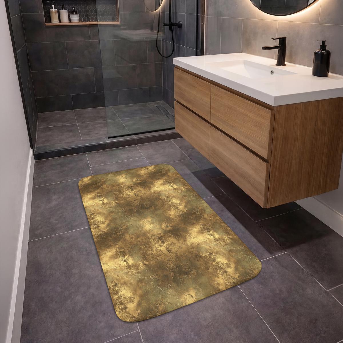 BADEMATTE Antik - Metallic-Look - Gold 60x90 cm - Goldfarben, Textil (60/90cm) - OnlyWow
