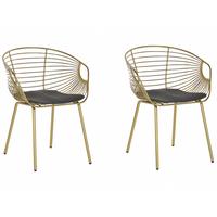 METALLSTUHL 2er-Set Gold Hoback - Goldfarben, Textil/Metall (60/79/56cm) - Beliani
