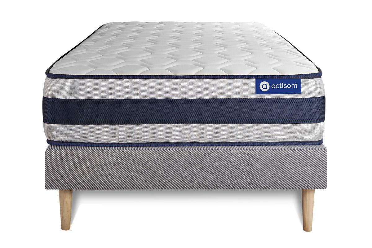 BETT Actilatex ergo Latex und Memory-Schaum 80 x 200 cm h3 - Kit Bettgestell Grau - Beige/Grau, Karton/Holz (80/200cm) - ACTISOM