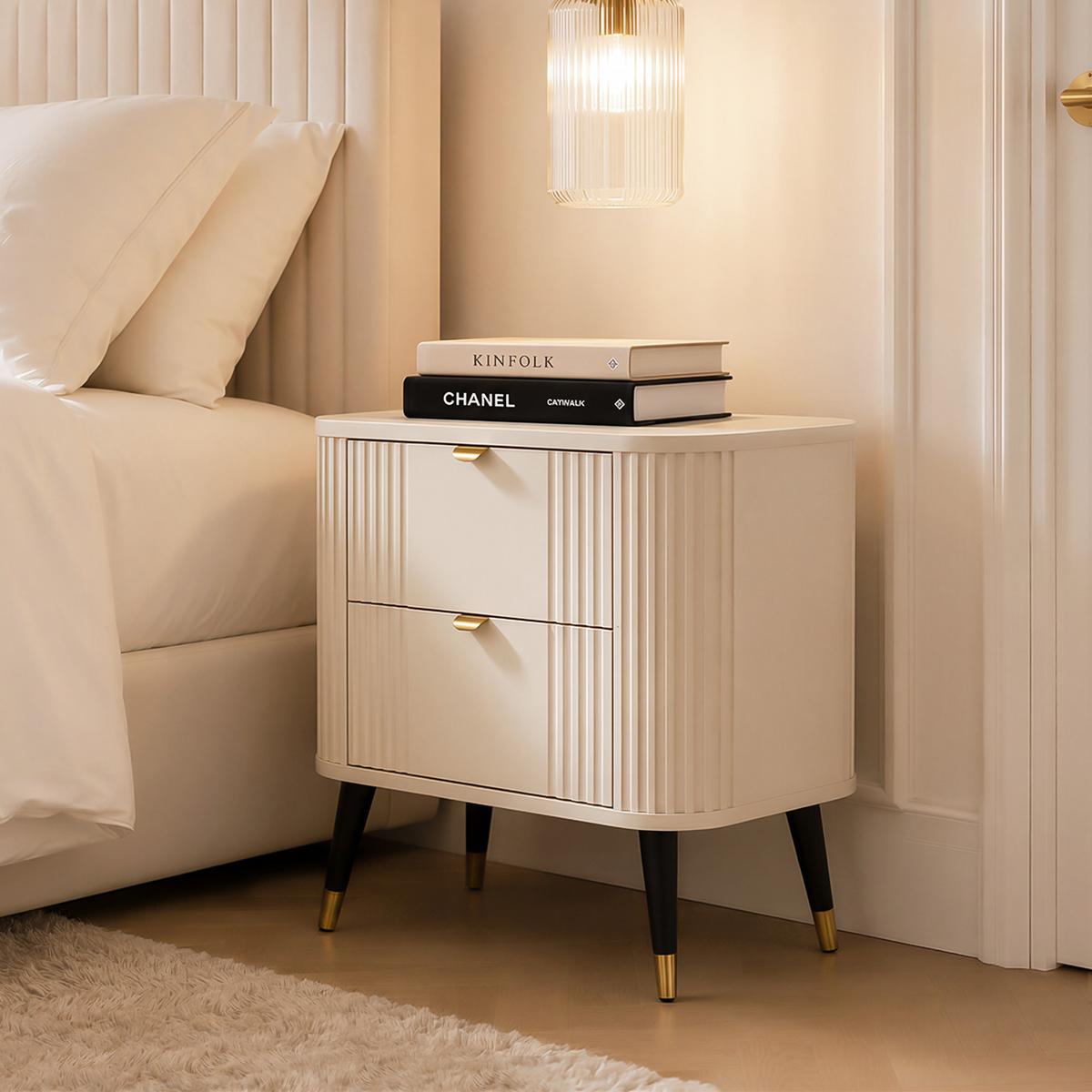 NACHTSCHRANK AURA 60/40/61 cm Kaschmir - Kaschmir/Goldfarben, Holzwerkstoff/Metall (60/61/40cm) - Idohome