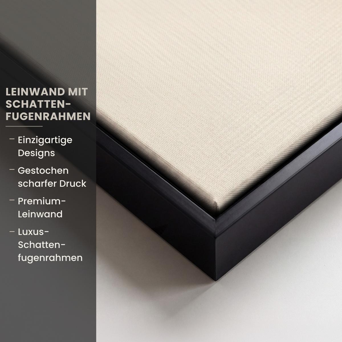LEINWAND Bilder mit Rahmen - Japandi - Wabi sabi - Beige - 90x90 - Taupe, Textil (90/90cm) - MuchoWow
