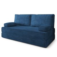 BETTSOFA SILAR aus Schaumstoff Kordstoff Blau Schlaffunktion - Blau, Textil (170/86/80cm) - MASSENO
