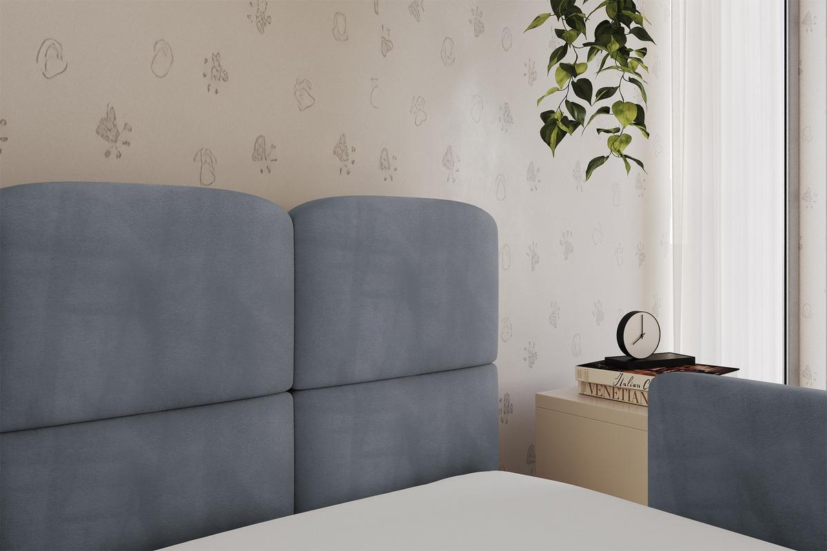 EINZELLBETT Jugendbett mit Bettkasten, Links - KIVY 90x200 Grau - Grau, Holzwerkstoff/Textil (90/200cm) - ALTDECOR