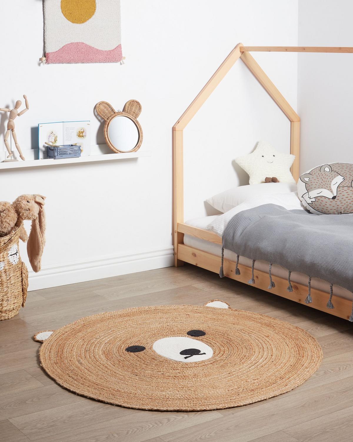 KINDERTEPPICH Kosalar 120/120 cm - Beige, Naturmaterialien (120/120cm) - Beliani