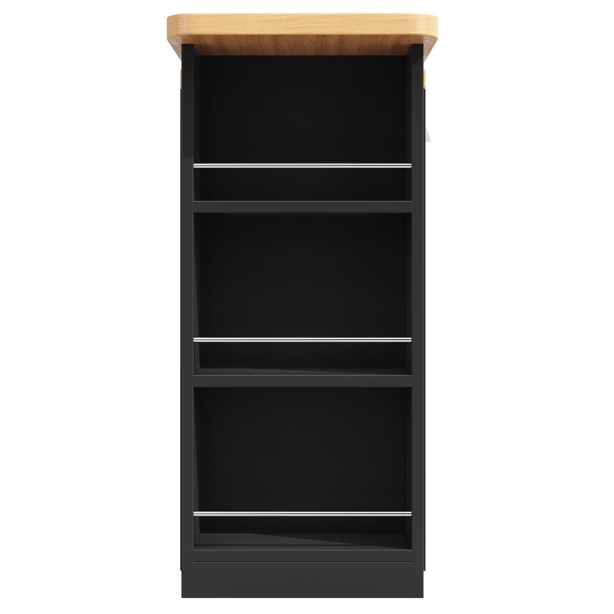 BARTISCH schwarz & eiche-optik ausziehbar mit 360° drehfunktion & led - Schwarz, Holzwerkstoff (39/203/92.8cm) - Urban Meuble