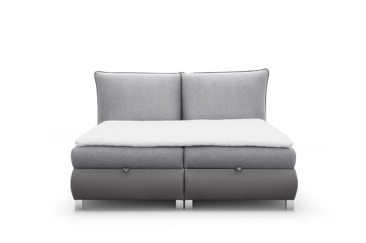 BOXBETT Valentin In Neve - Grau, Holzwerkstoff/Textil (200/200cm) - Fun Möbel
