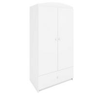 SCHRANK 2 Türen Weiß - Weiß, Holzwerkstoff (90/187/57cm) - Petits-meubles