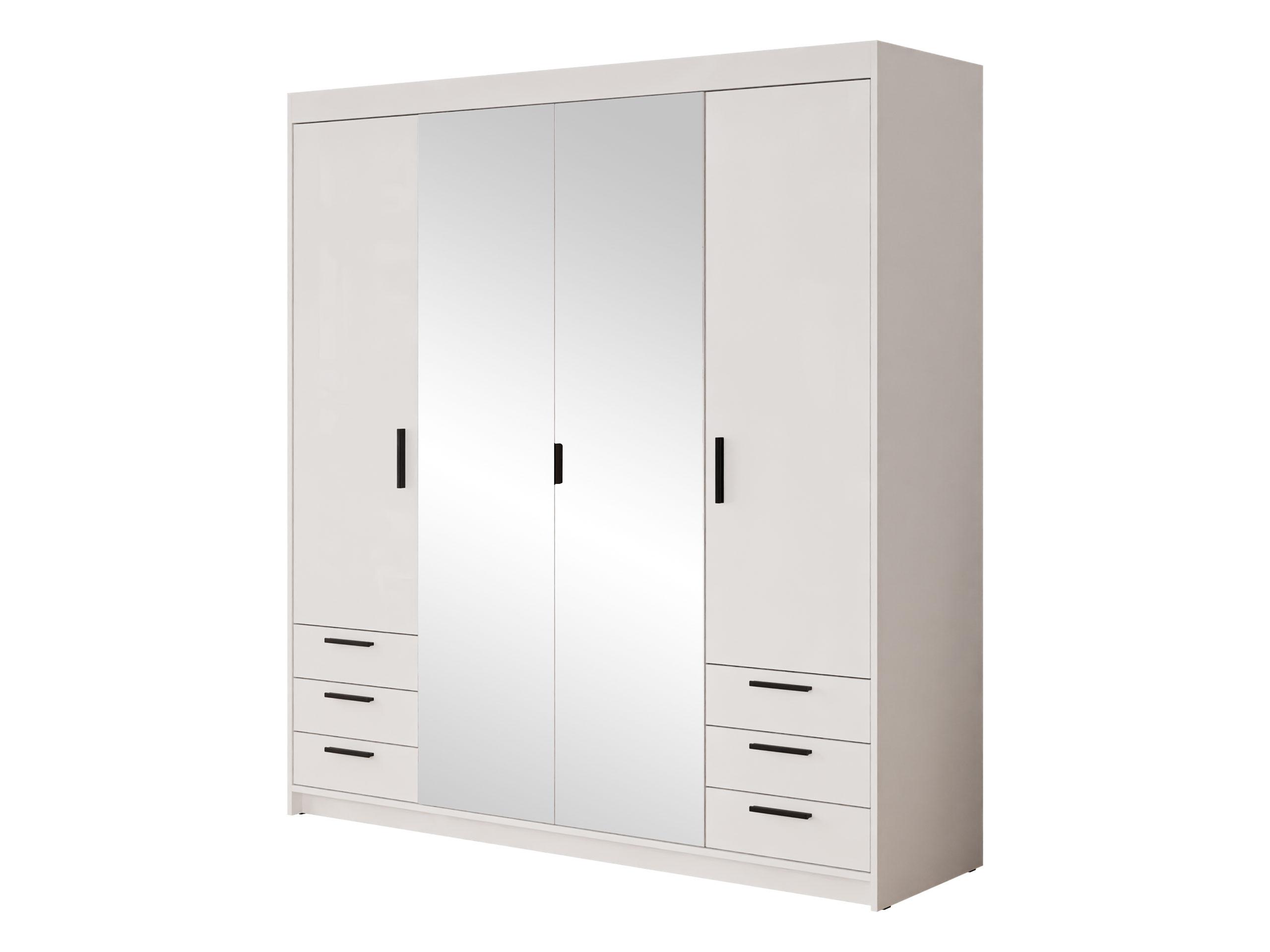 KLEIDERSCHRANK Elena 4D6S - Schwarz/Weiß, Holzwerkstoff/Kunststoff (177/191/53cm) - MIRJAN24