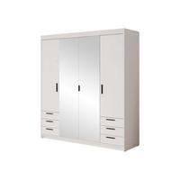 KLEIDERSCHRANK Elena 4D6S - Schwarz/Weiß, Holzwerkstoff/Kunststoff (177/191/53cm) - MIRJAN24
