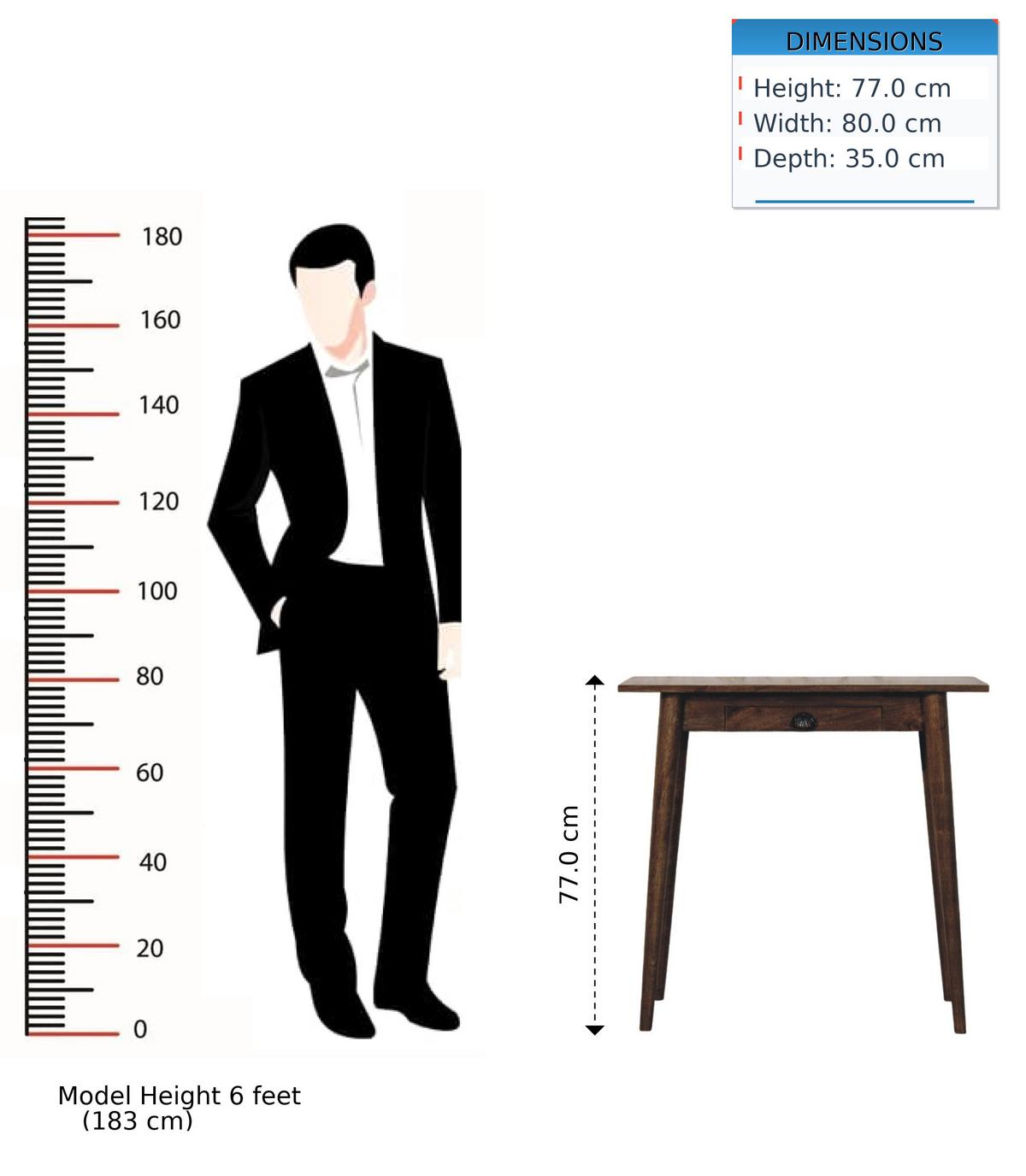 SCHREIBTISCH Klassisches Grau-Finish, 1 Schublade, Dunkelbraun - Dunkelbraun/Braun, Holz (80/35/77cm) - Artisan Furniture