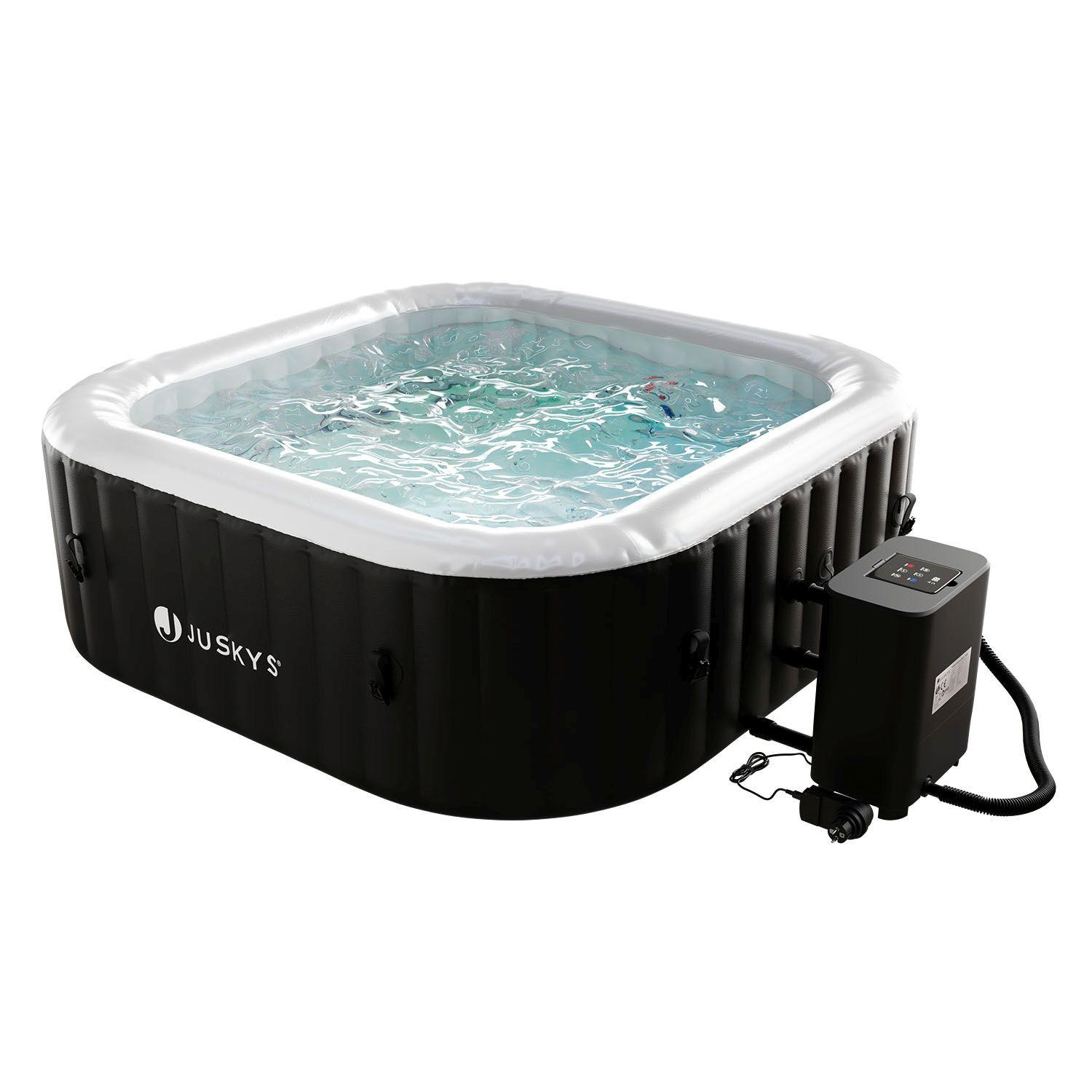WHIRLPOOL SpaLuxe aufblasbar 185x185x65 cm schwarz/weiß - Schwarz, Kunststoff (185/65/185cm) - Juskys