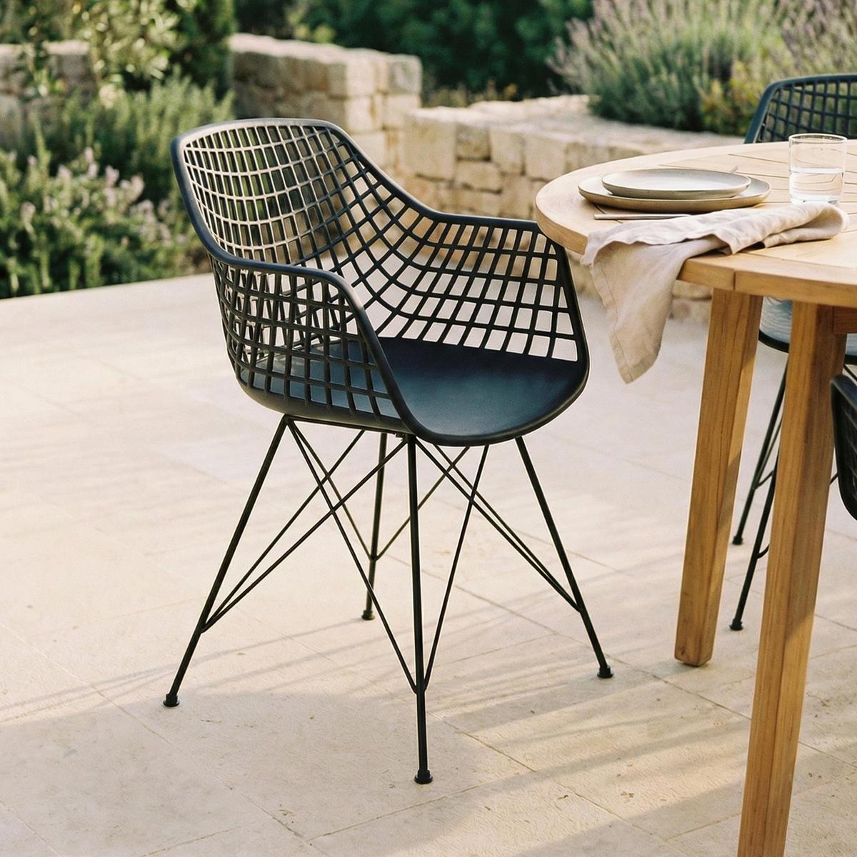 GARTENSTÜHLE ALICANTE 4er-Set schwarz - Schwarz, Textil (59/87/54cm) - IDIMEX