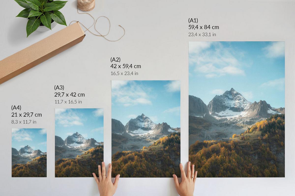 POSTER - 29x42 cm - Lunori - Herbst in den Bergen - Blau, Textil (29/42/0.1cm) - TULUP