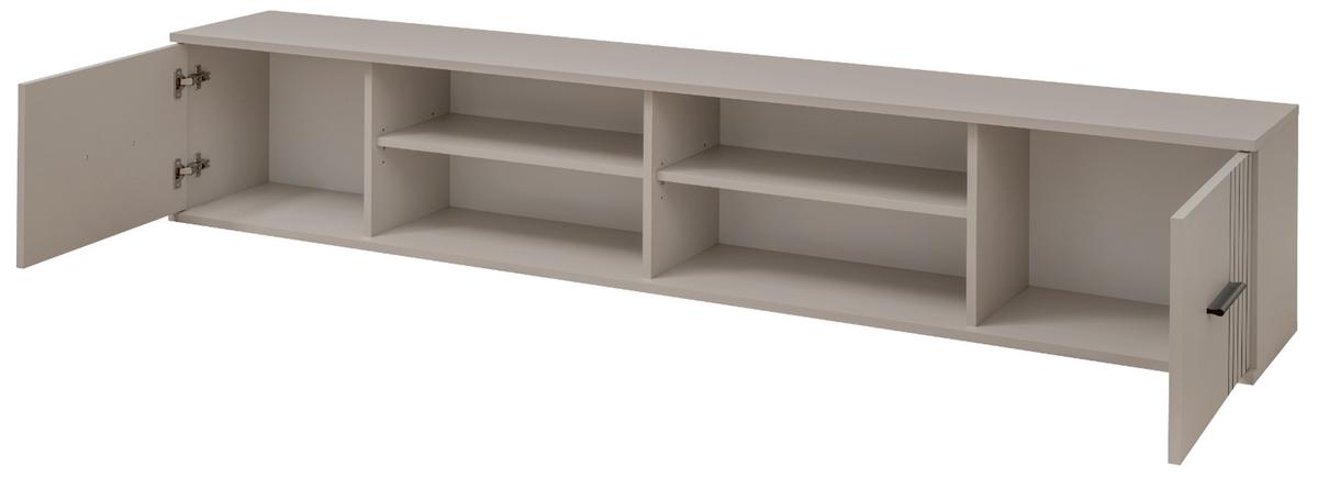 HÄNGERREGAL Kaschmir 204 x 39 cm, Wandregal mit 6 Fächern - Kaschmir/Schwarz, Holzwerkstoff/Kunststoff (204/39/30cm) - Inn.Furn