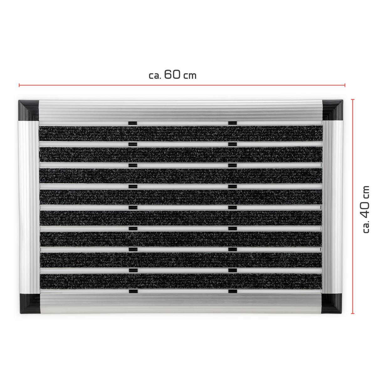 ALU-FUSSMATTE AluGant - Silberfarben, Metall (60/40cm) - BoMoe